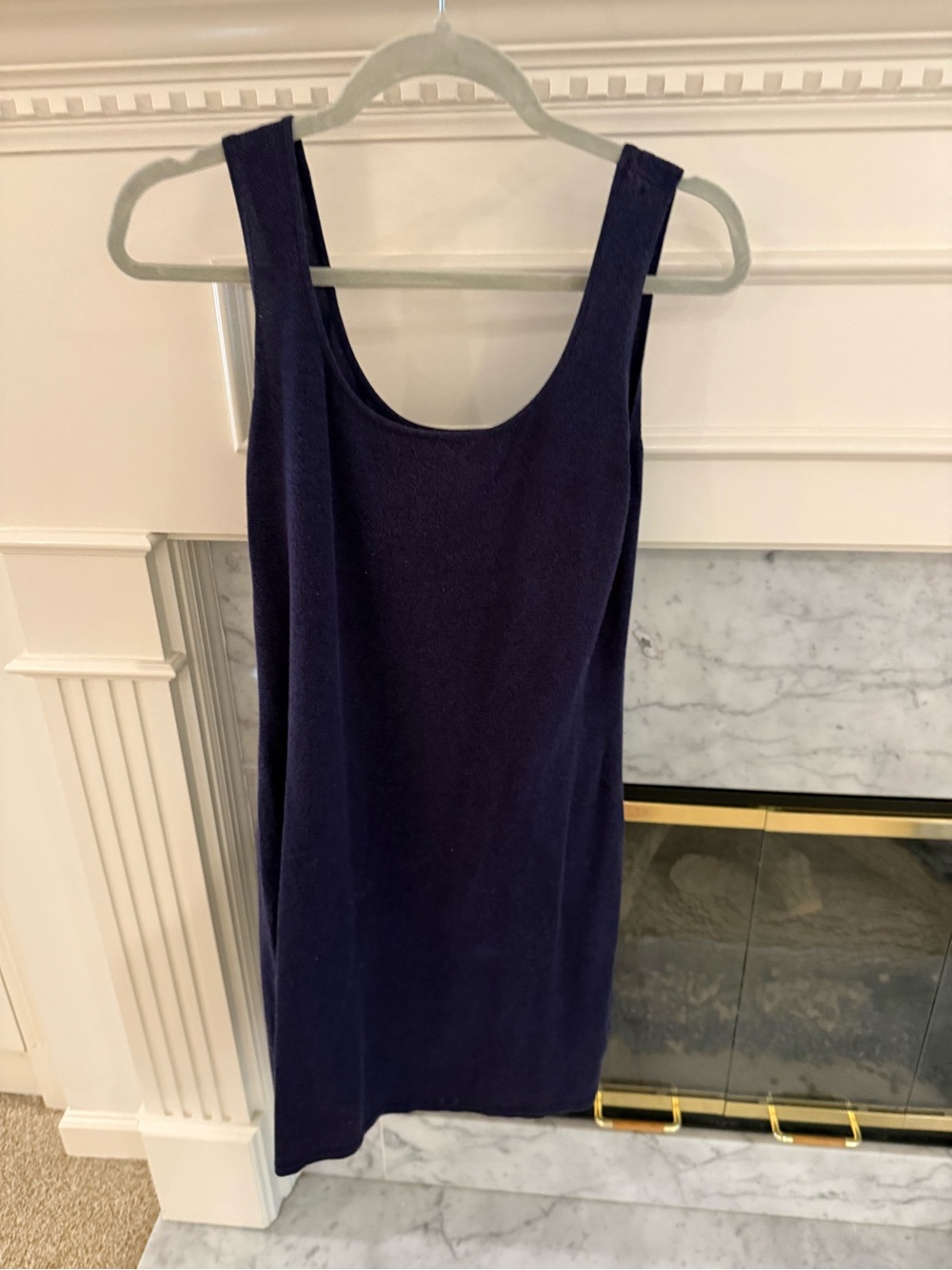 Etcetera Navy Scoop Neck Knit Tank Dress